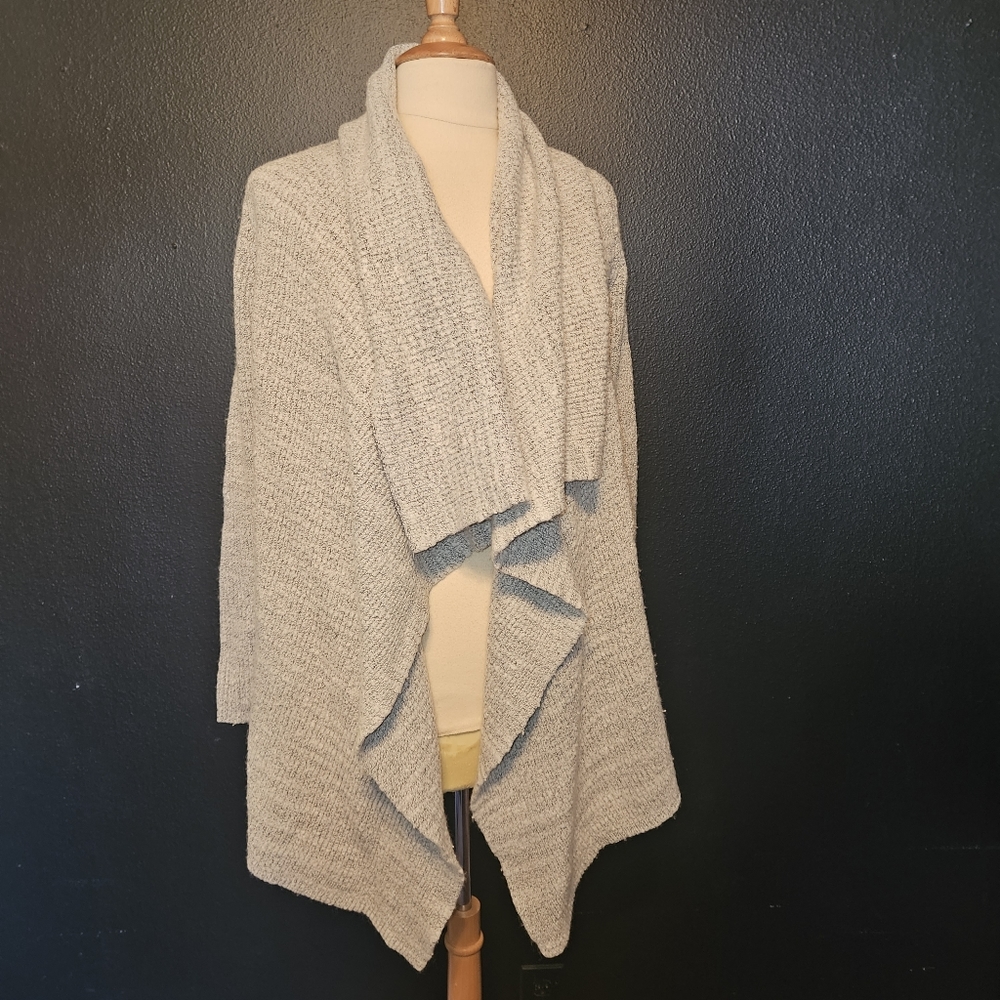 Cozy Gray Open Front Cardigan Sweater